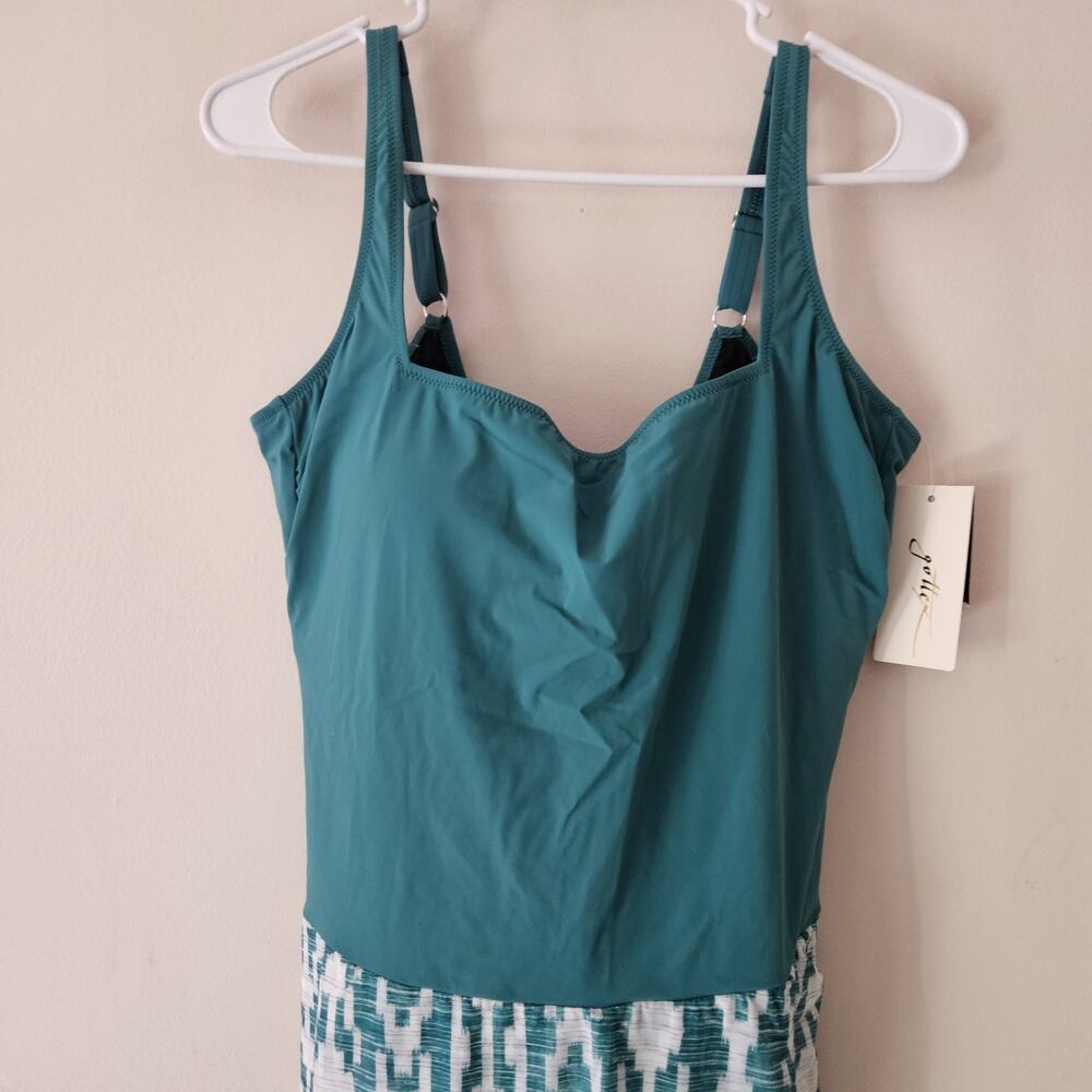 Gottex Swim Dress One Piece Size 16 New With Tags Teal Blue - Picture 2 of 7